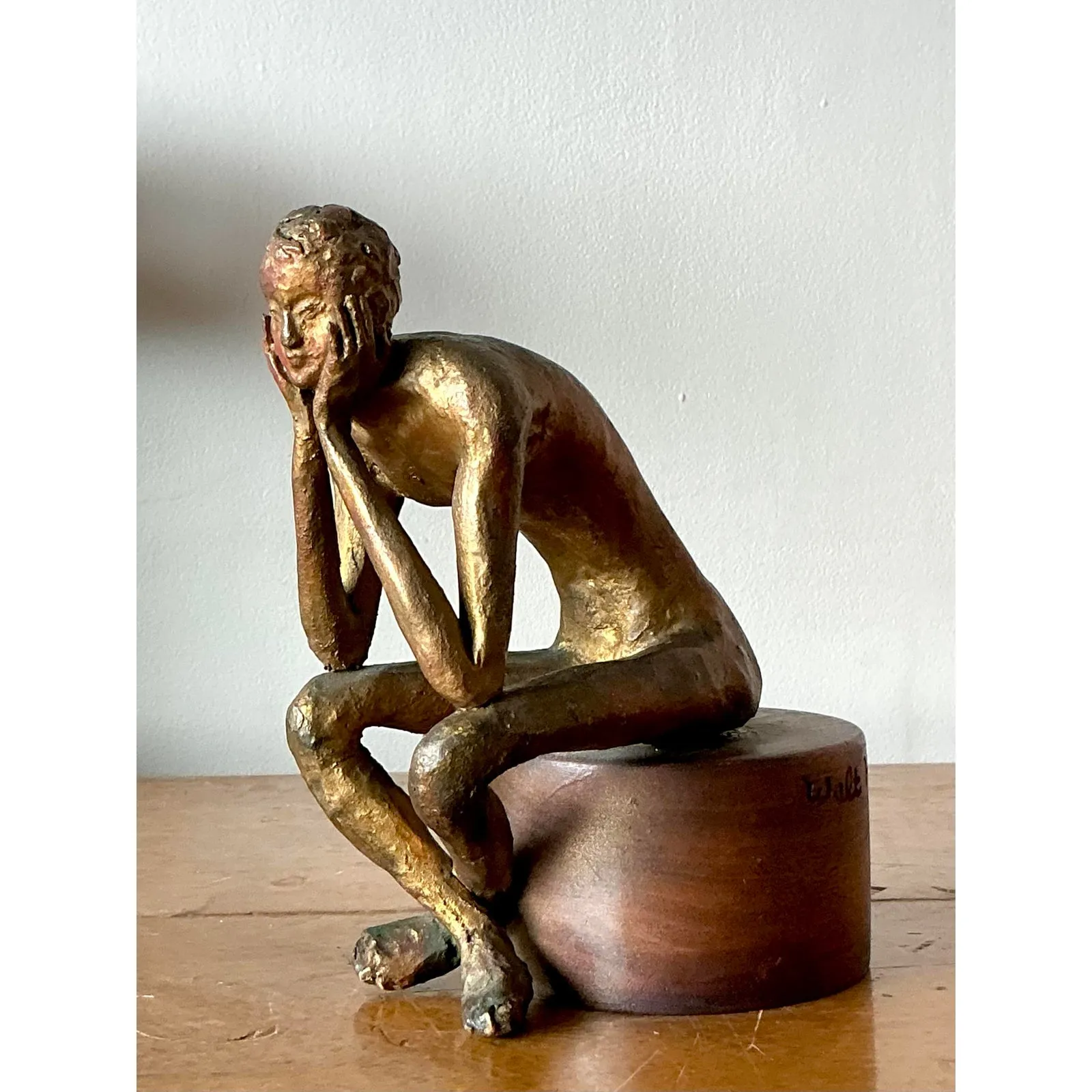 Vintage Boho 1957 Signed Sculpture of Man — additional photo 3