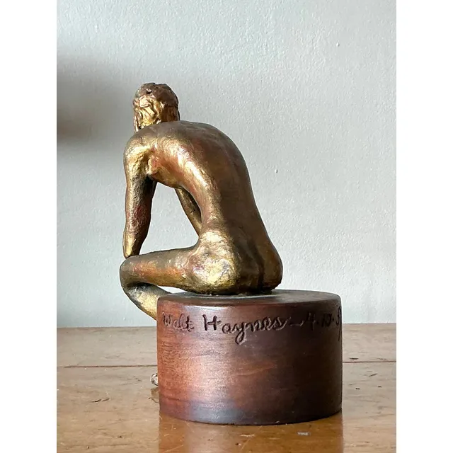 Vintage Boho 1957 Signed Sculpture of Man — additional photo 7