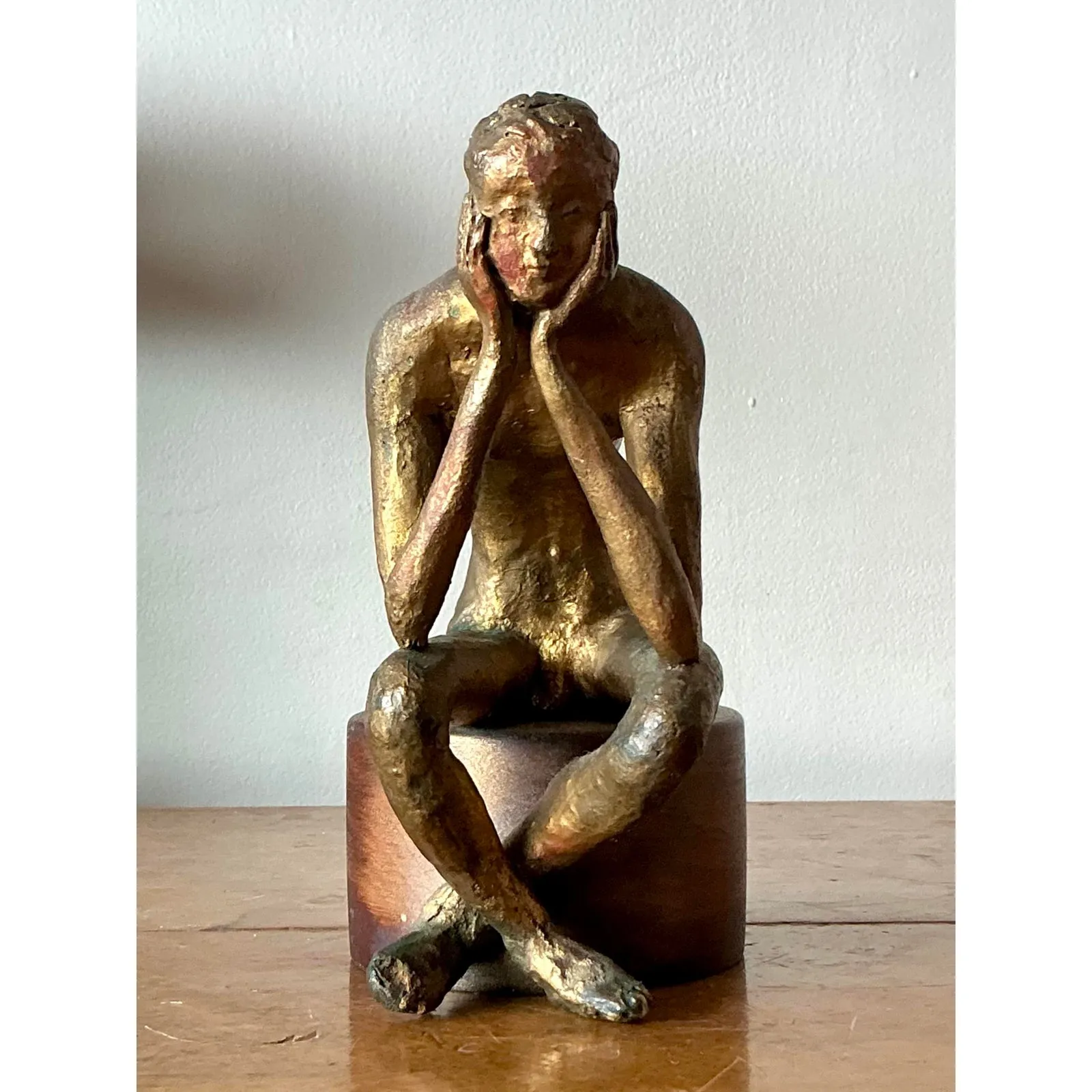 Vintage Boho 1957 Signed Sculpture of Man — additional photo 2