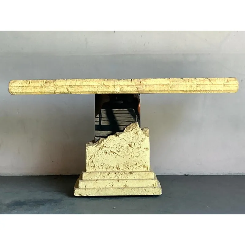 Vintage Postmodern Faux Coral Console Table - Detail view