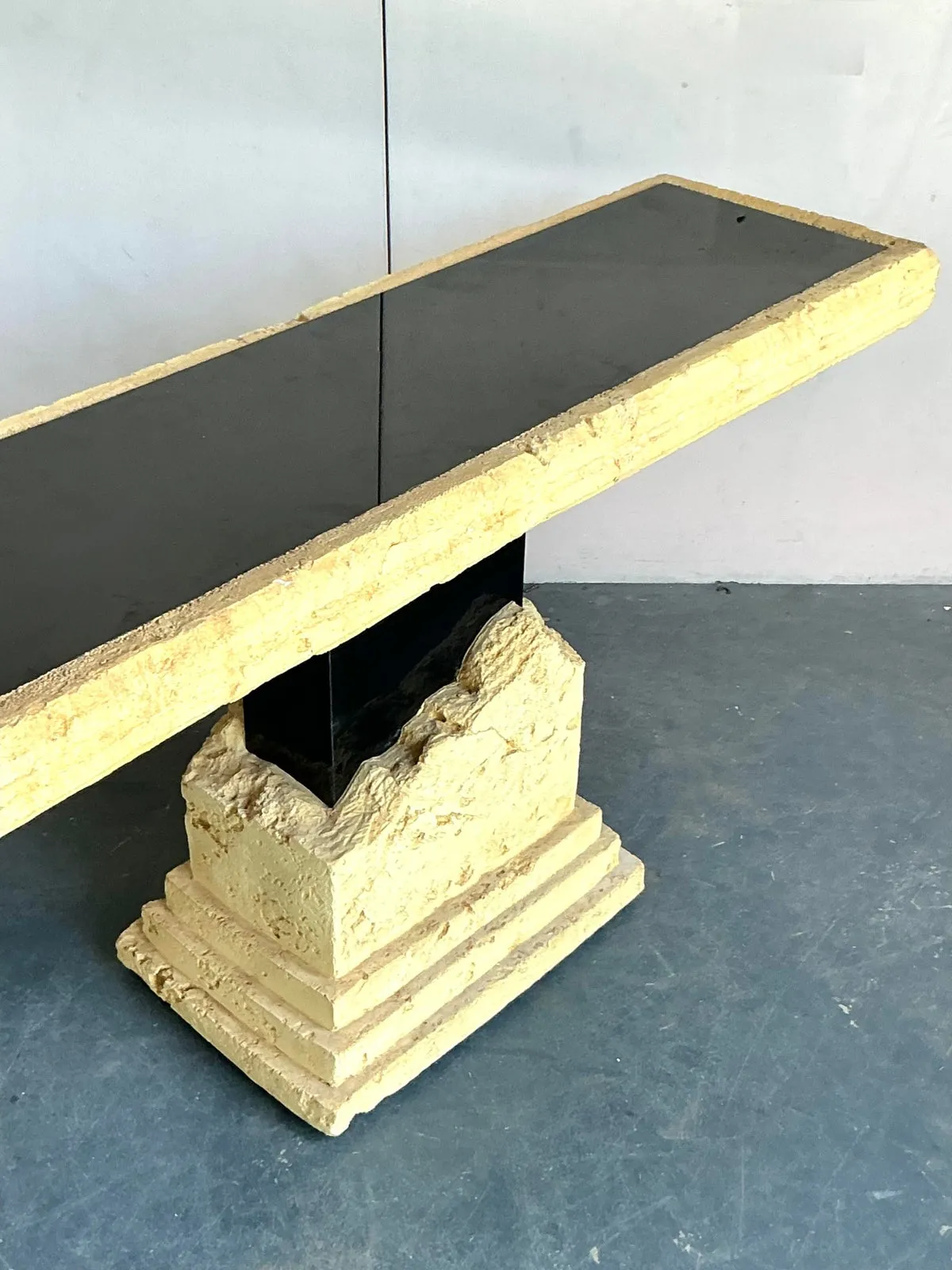 Vintage Postmodern Faux Coral Console Table - Top view