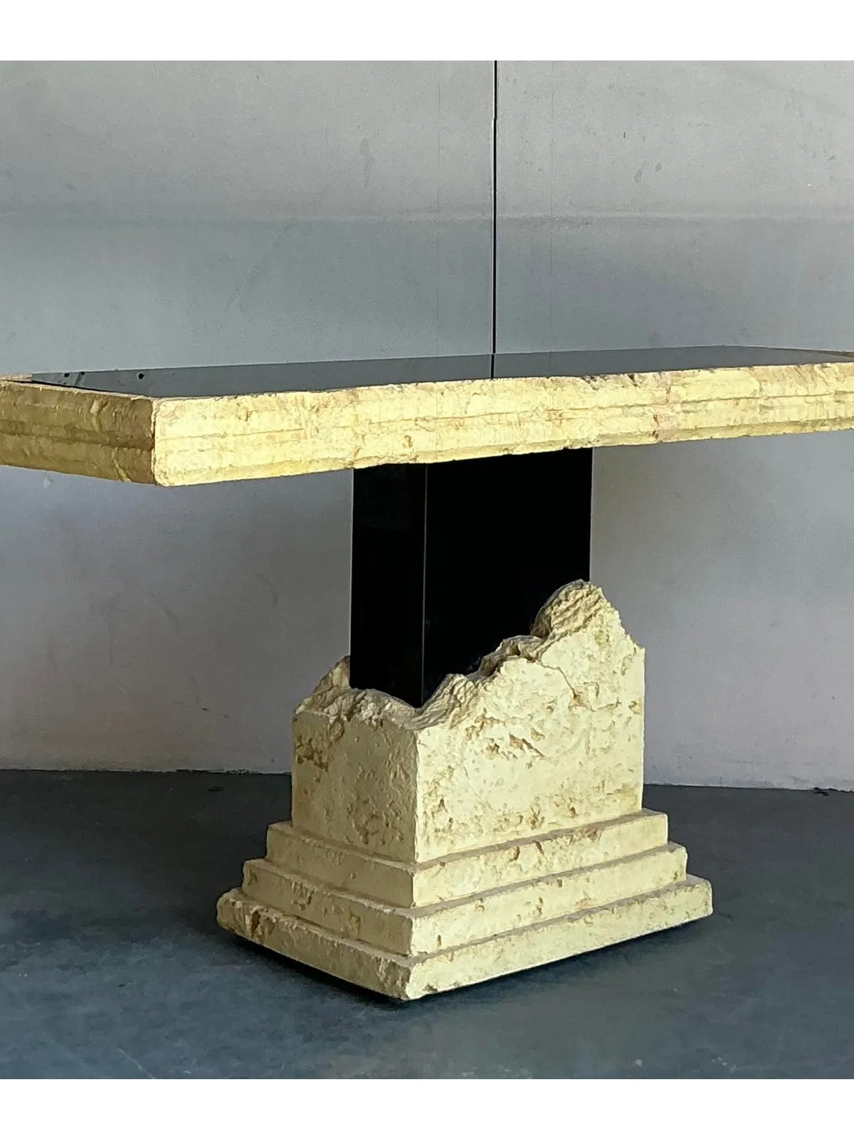Vintage Postmodern Faux Coral Console Table - Angle view