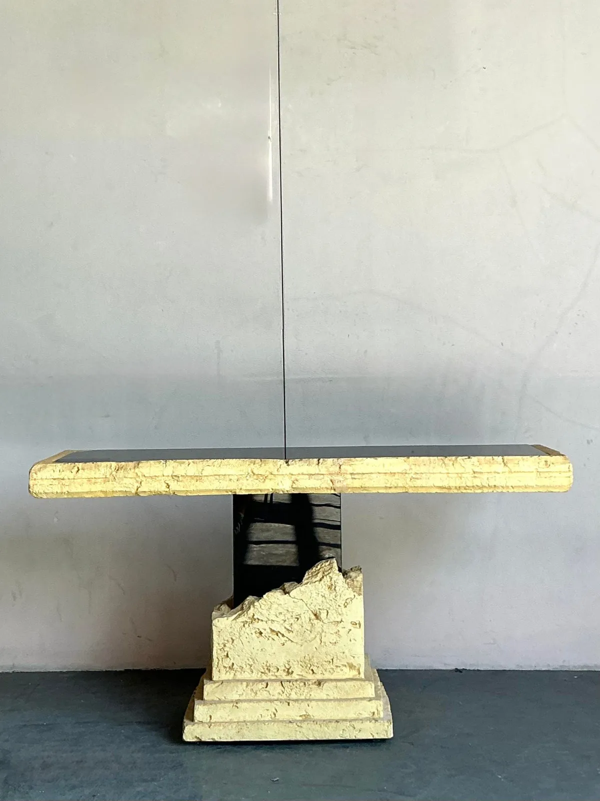 Vintage Postmodern Faux Coral Console Table - Close-up view