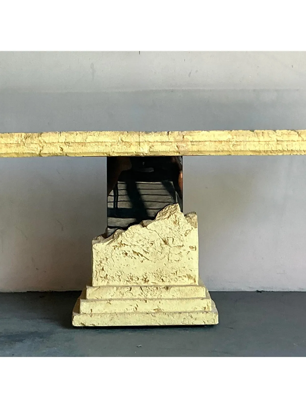 Vintage Postmodern Faux Coral Console Table - Bottom view