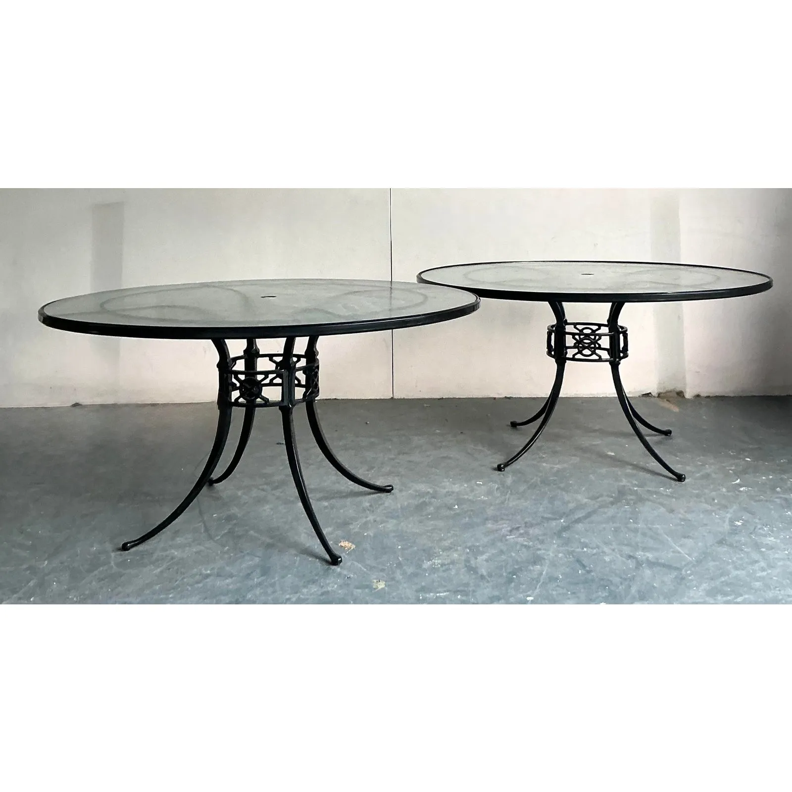 Vintage Regency Cast Aluminum Outdoor Dining Tables - Set of 2 — additional photo 2