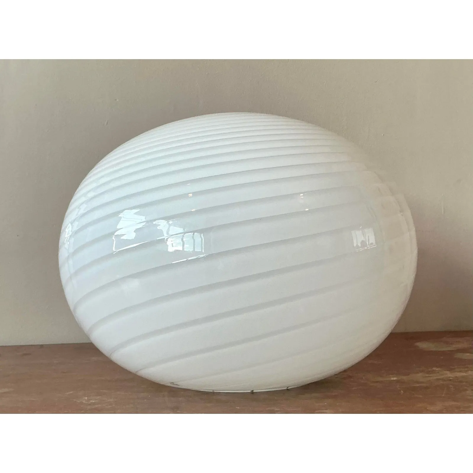 Vintage Italian Swirl Glass Lamp After Murano — additional photo 4