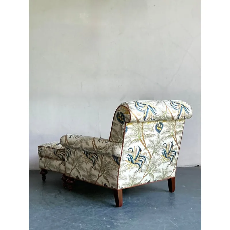 Vintage Boho Palm Tree Lounge Chair and Ottoman — additional photo 6