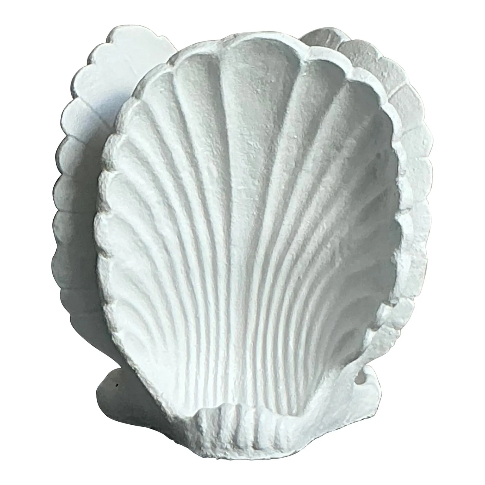Vintage Coastal Cast Concrete Clam Shell Dining Table Pedestal — additional photo 1