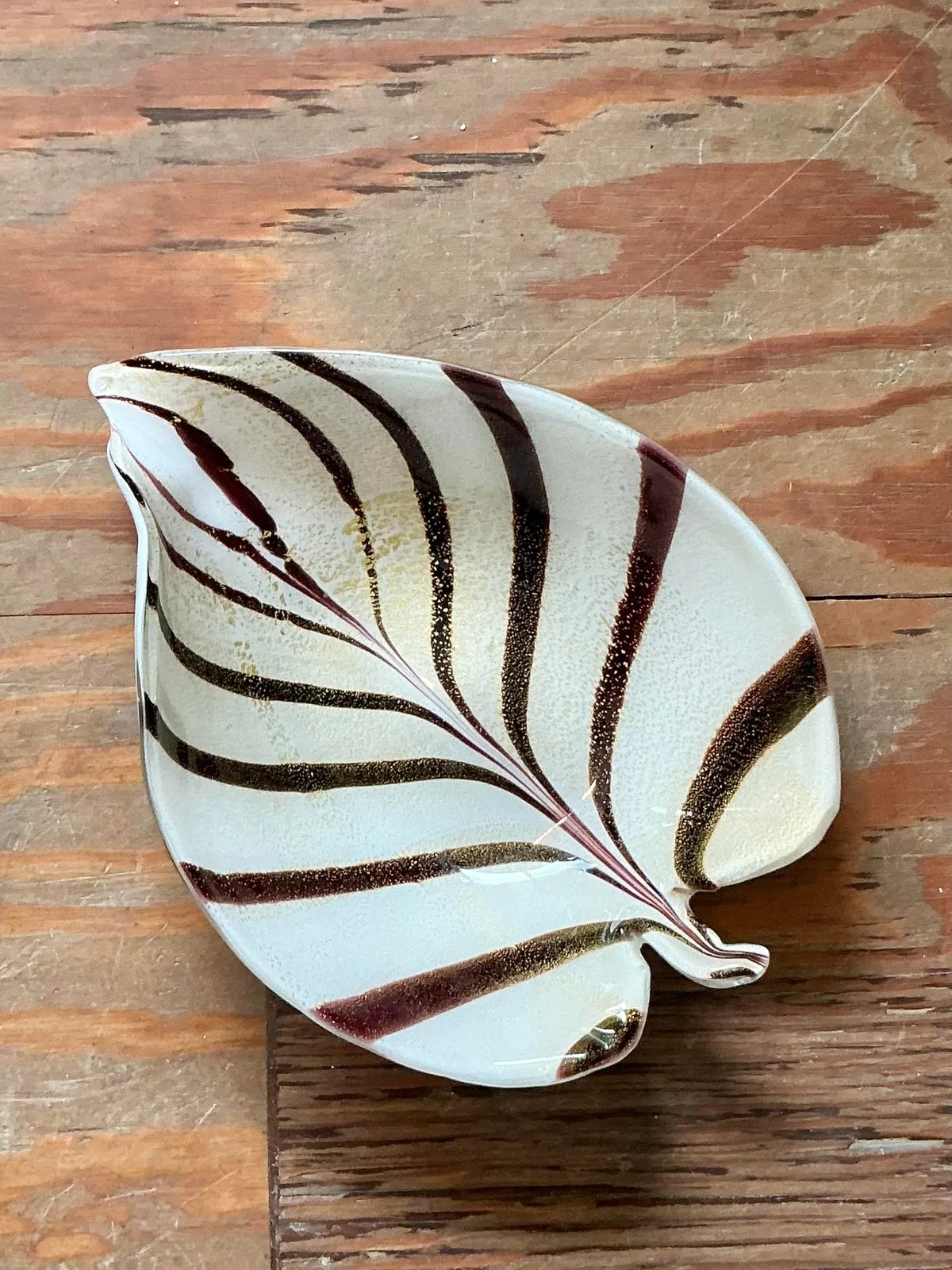 Vintage Italian Striped Glass Bowl After Murano — additional photo 2