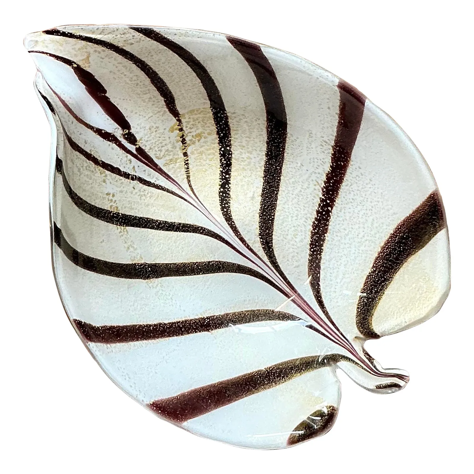 Vintage Italian Striped Glass Bowl After Murano — additional photo 1
