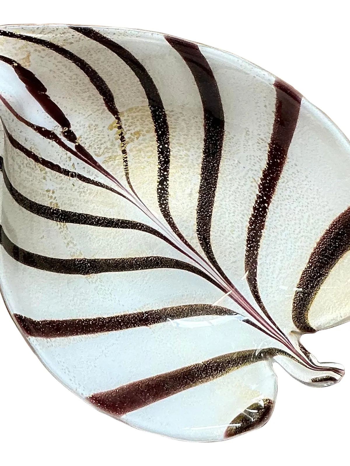 Vintage Italian Striped Glass Bowl After Murano