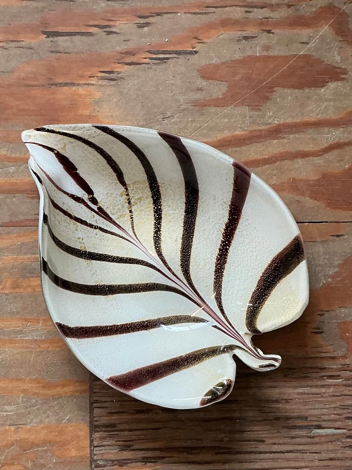 Vintage Italian Striped Glass Bowl After Murano — additional photo 3