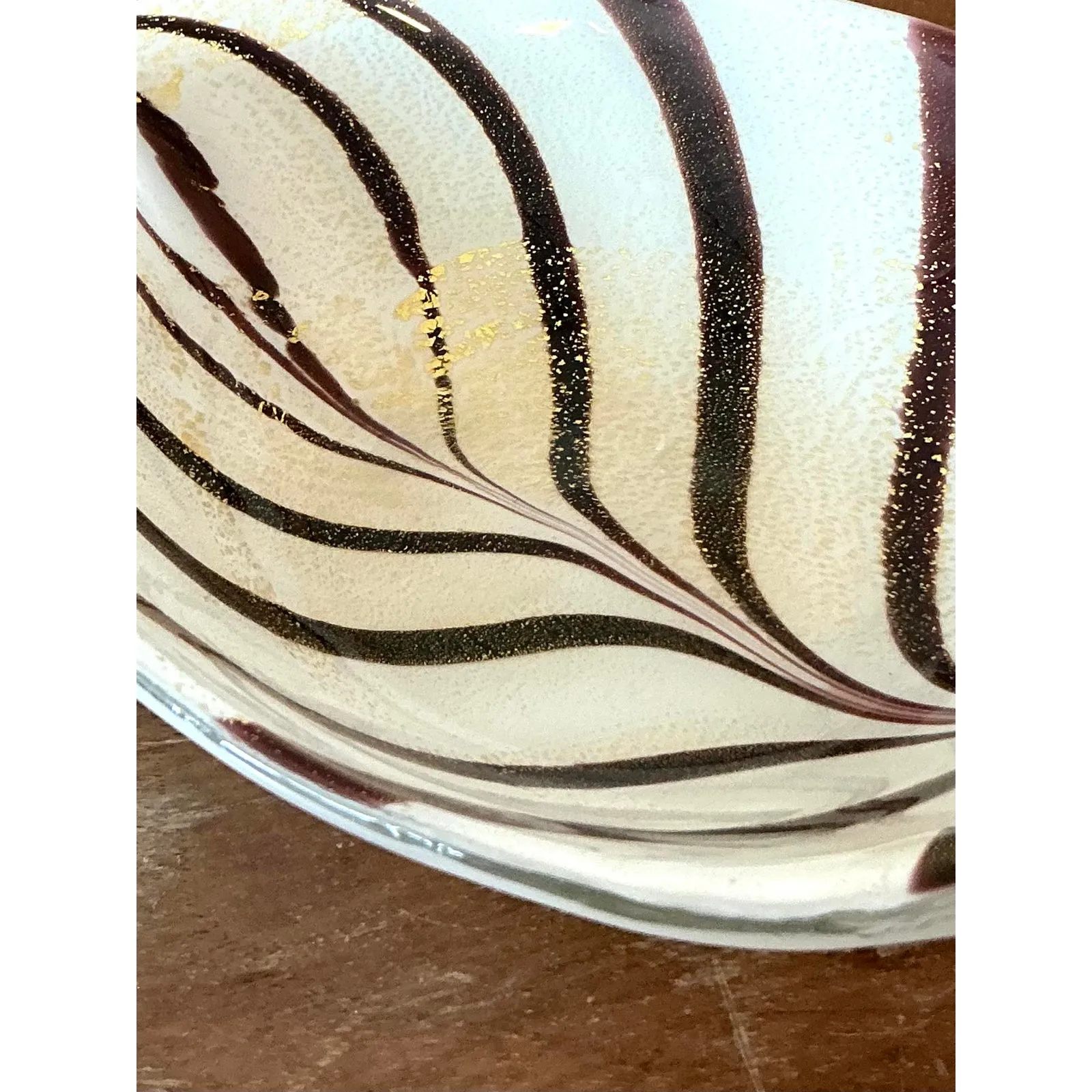 Vintage Italian Striped Glass Bowl After Murano — additional photo 5