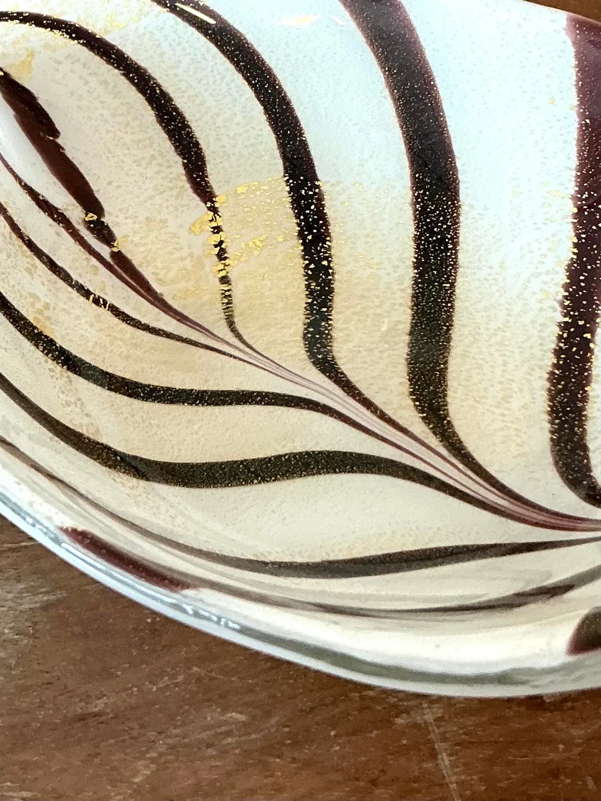 Vintage Italian Striped Glass Bowl After Murano — additional photo 4