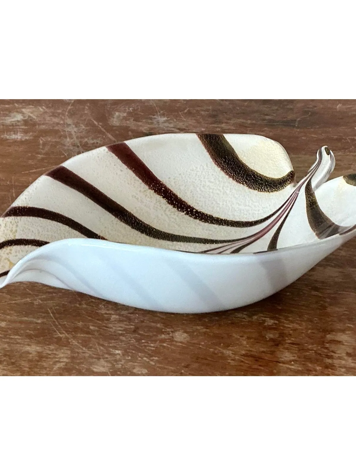 Vintage Italian Striped Glass Bowl After Murano — additional photo 5
