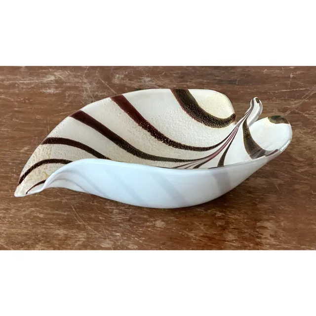 Vintage Italian Striped Glass Bowl After Murano — additional photo 6