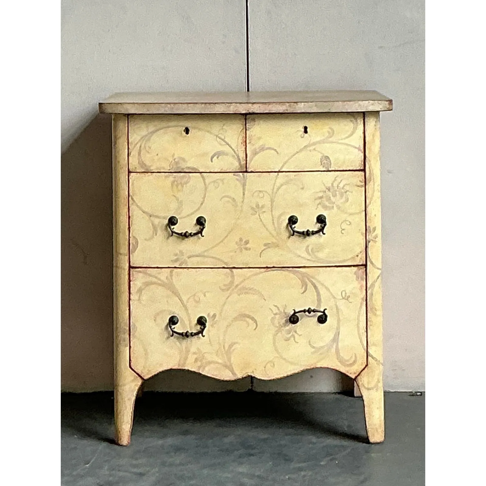 Vintage Italian Patina Hand Painted Chest