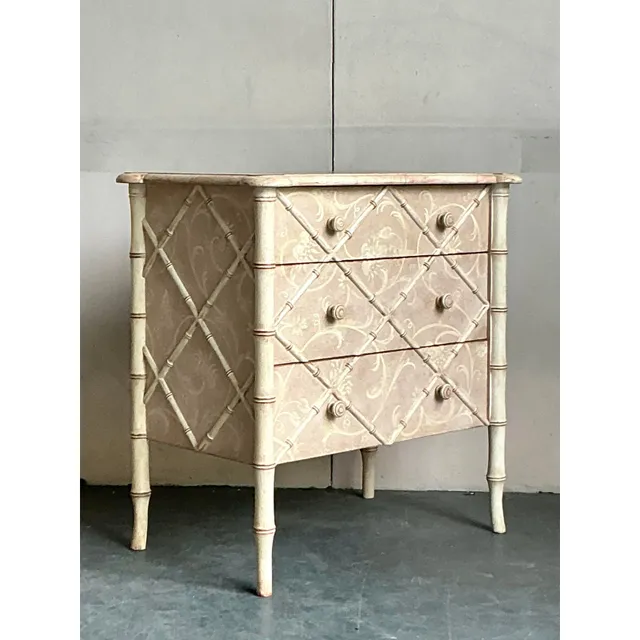 Vintage Italian Patina Hand Painted Trellis Chest of Drawers — additional photo 3