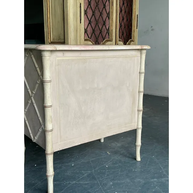 Vintage Italian Patina Hand Painted Trellis Chest of Drawers — additional photo 5