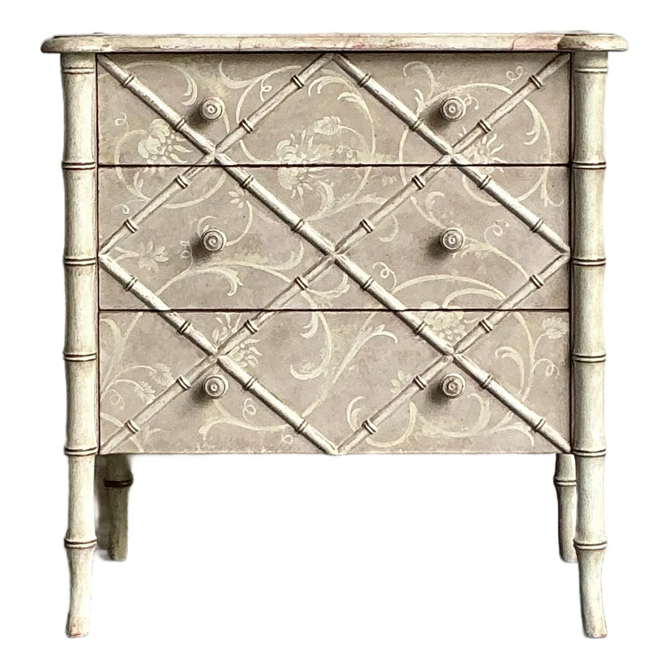 Vintage Italian Patina Hand Painted Trellis Chest of Drawers — additional photo 6