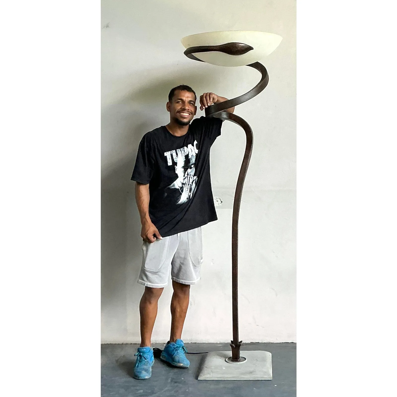 Vintage Italian Lamp International “Alfea” Cast Copper Floor Lamp by Enzo Ciampalini — additional photo 3