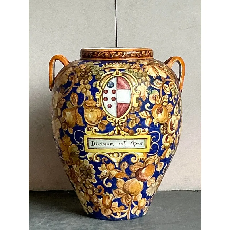 Vintage Italian Monumental Hand Painted Urn — additional photo 1