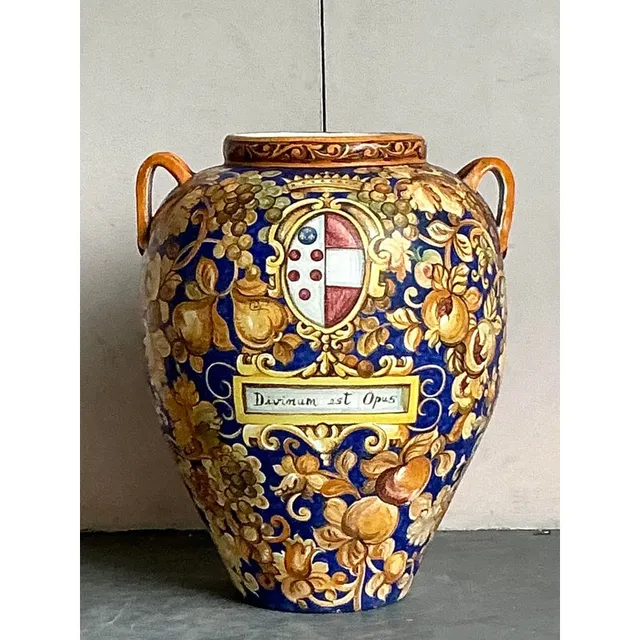 Vintage Italian Monumental Hand Painted Urn — additional photo 1