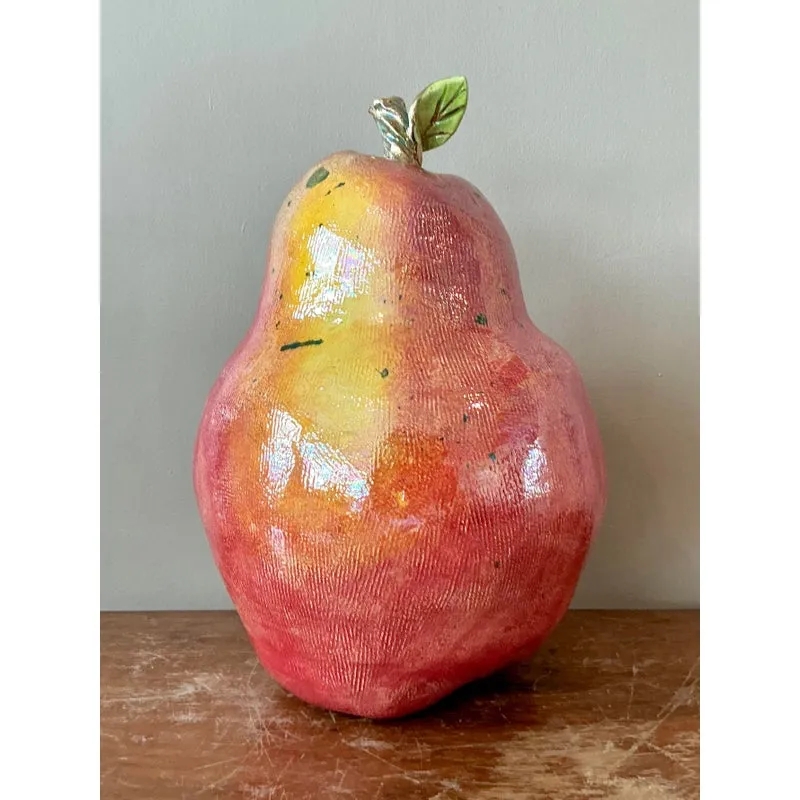 Vintage Regency Monumental Glazed Ceramic Pear — additional photo 3