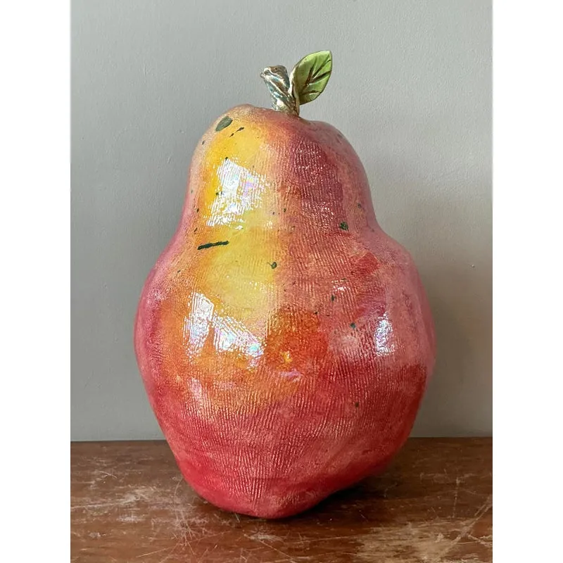 Vintage Regency Monumental Glazed Ceramic Pear — additional photo 4