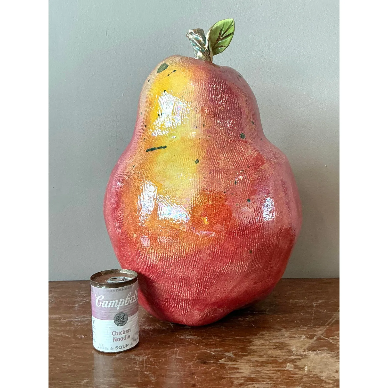 Vintage Regency Monumental Glazed Ceramic Pear — additional photo 6