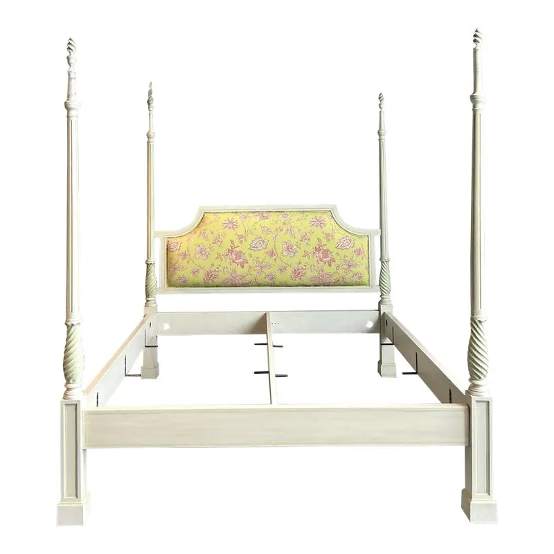 Vintage Italian Patina Turned Wood Poster Bed — additional photo 7