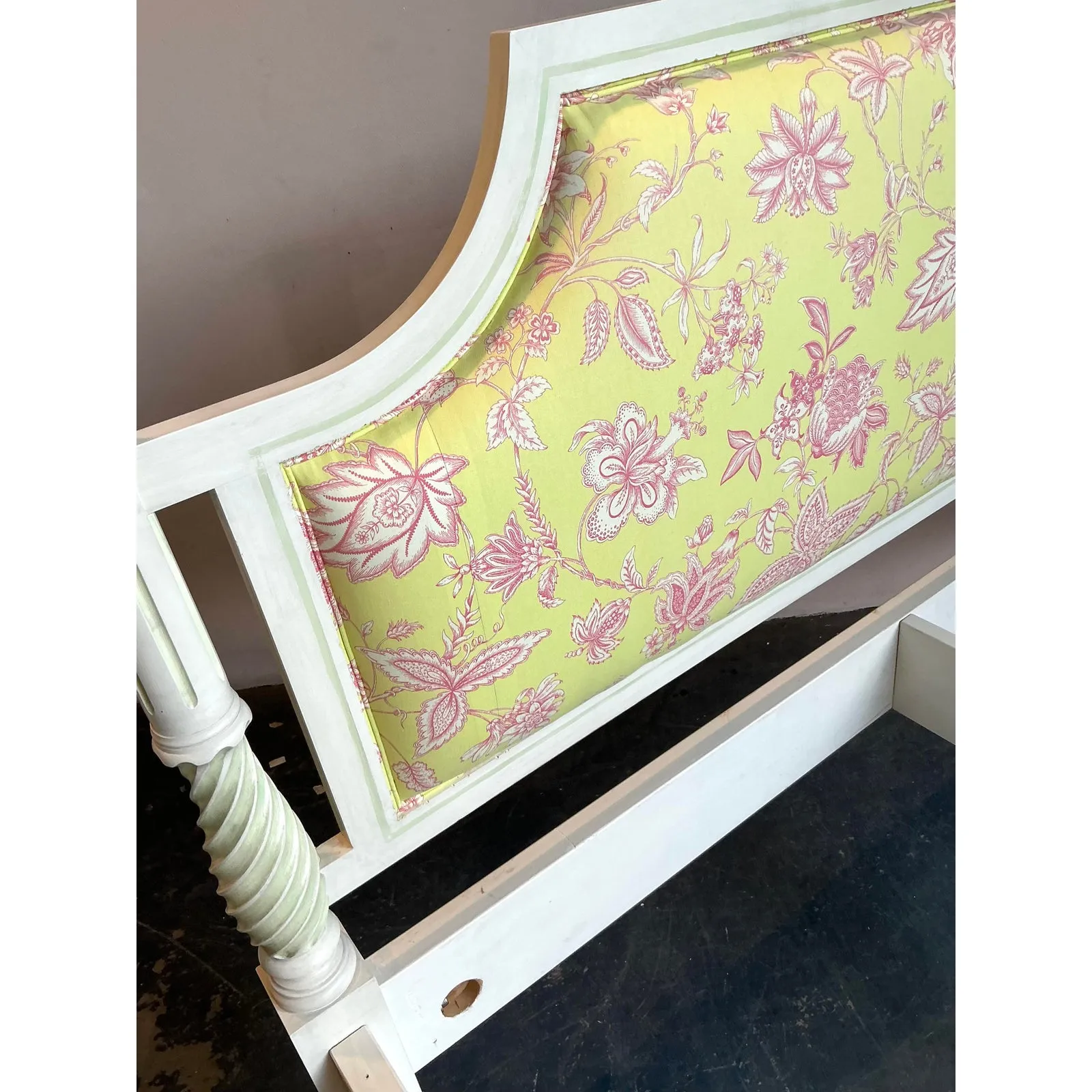 Vintage Italian Patina Turned Wood Poster Bed — additional photo 5