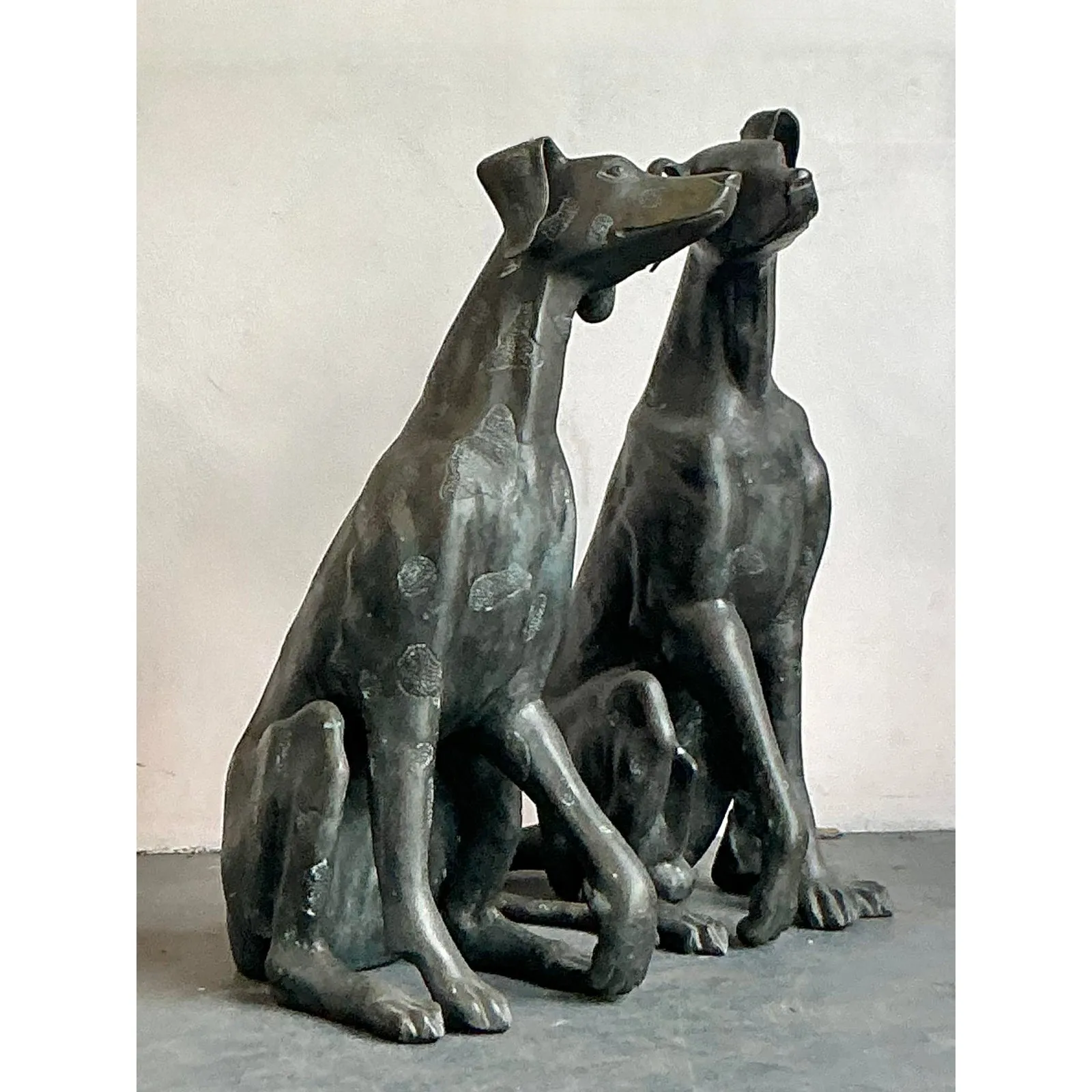 Vintage Boho Monumental Cast Bronze Dogs - A Pair — additional photo 7
