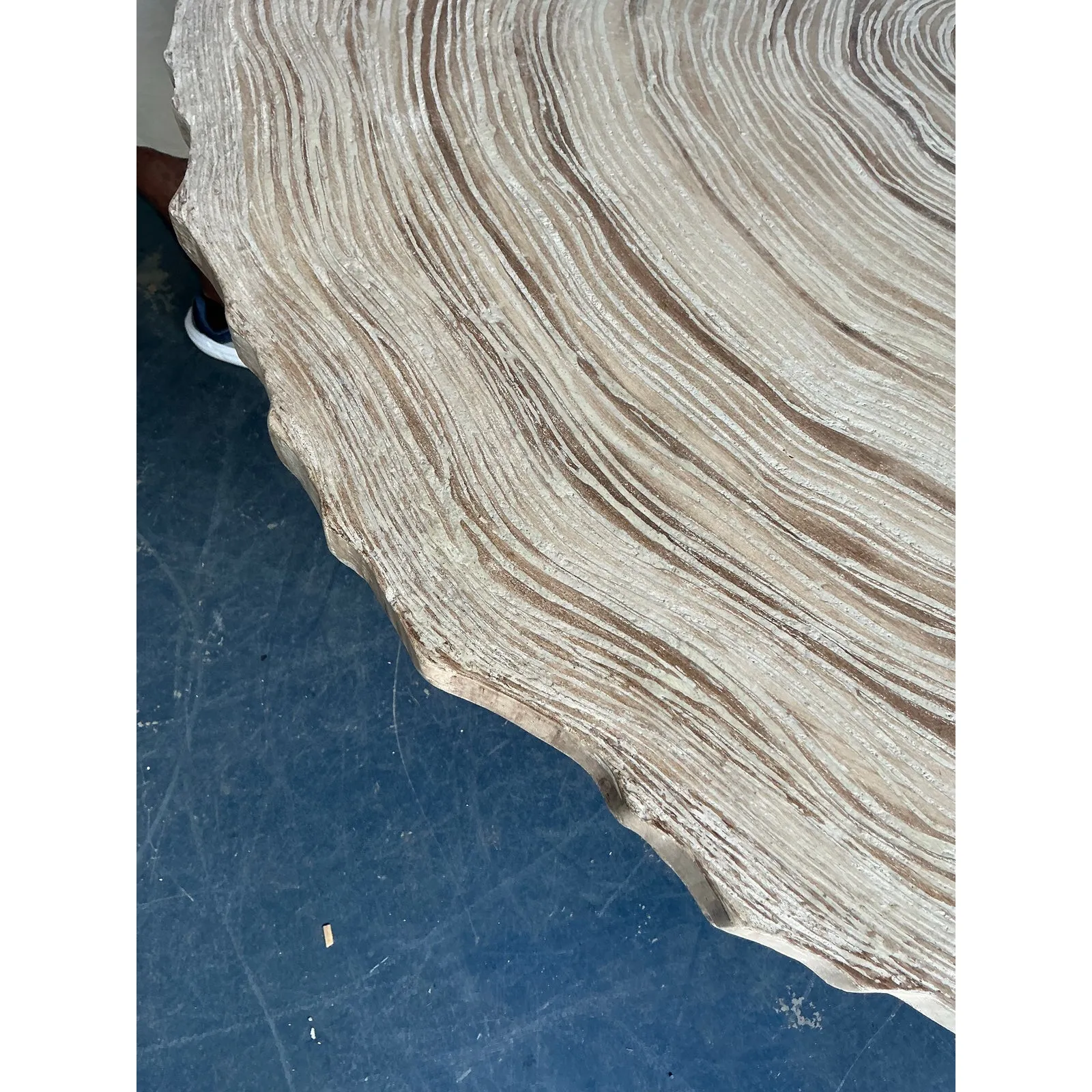 Vintage Boho Cast Concrete Tree Slab Table — additional photo 4