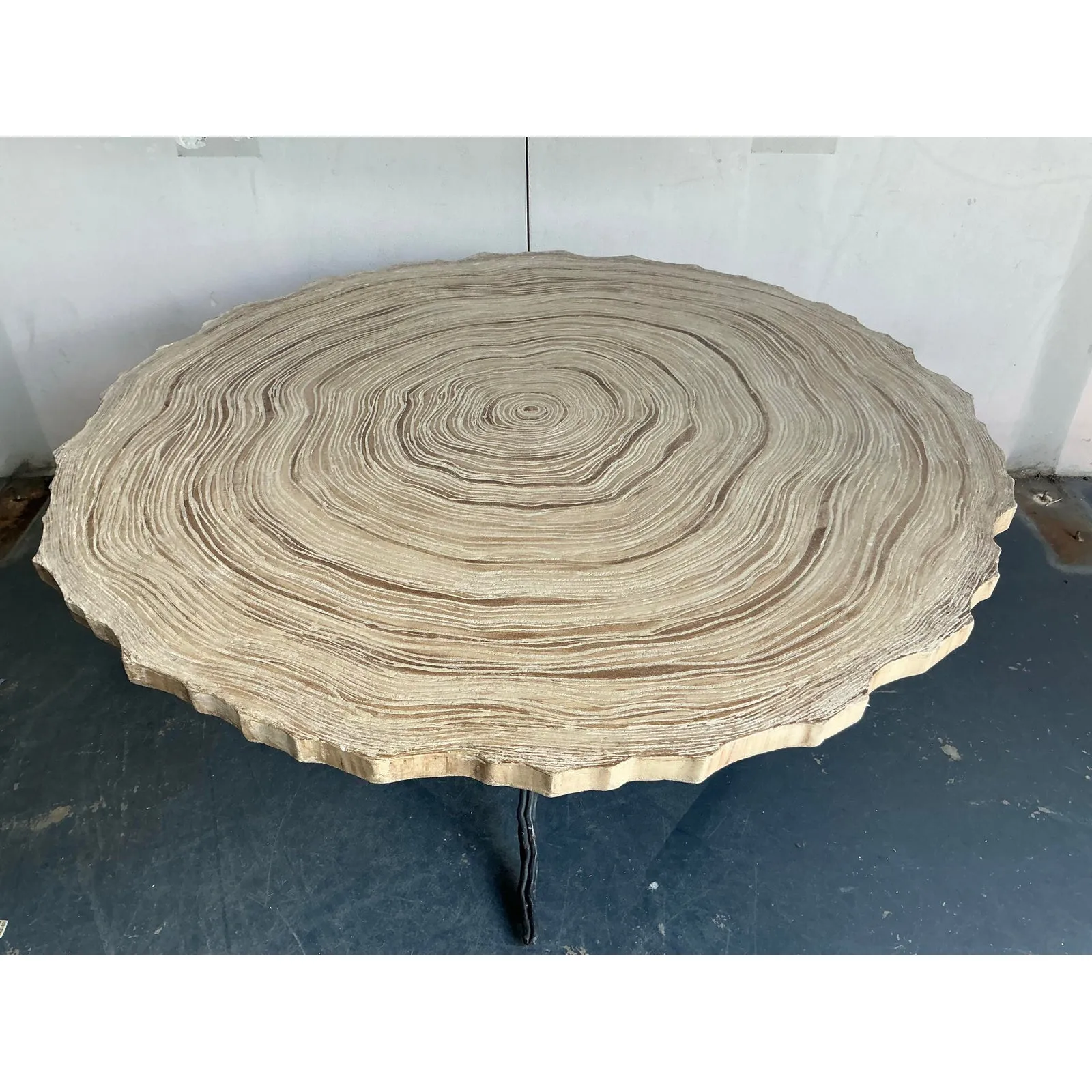 Vintage Boho Cast Concrete Tree Slab Table — additional photo 5