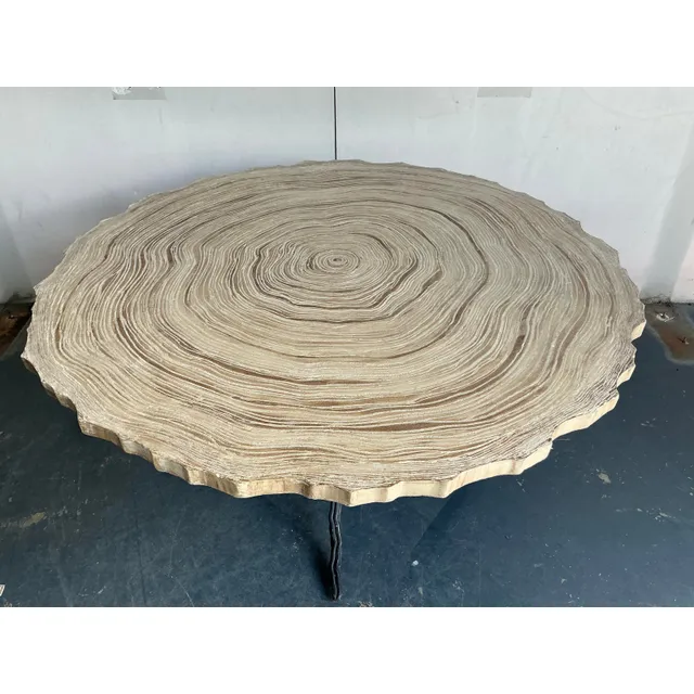 Vintage Boho Cast Concrete Tree Slab Table — additional photo 5