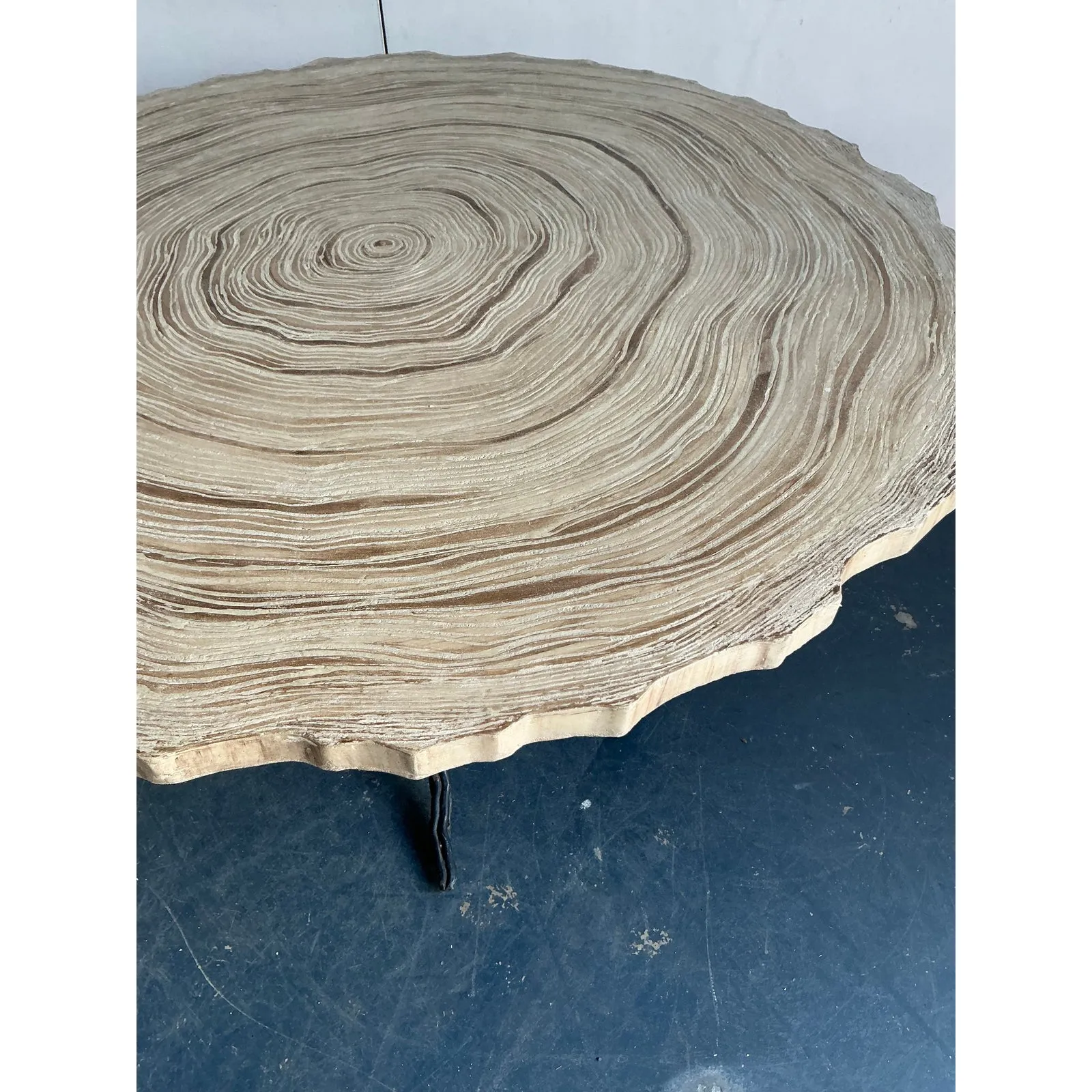 Vintage Boho Cast Concrete Tree Slab Table — additional photo 7