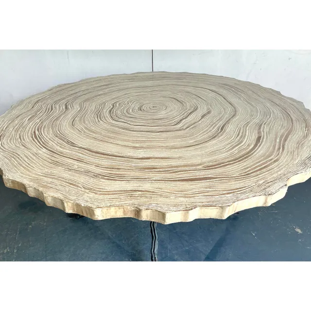 Vintage Boho Cast Concrete Tree Slab Table — additional photo 8