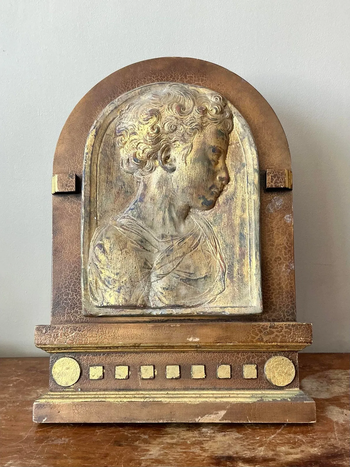Vintage Boho Plaster Relief Frame - Top view