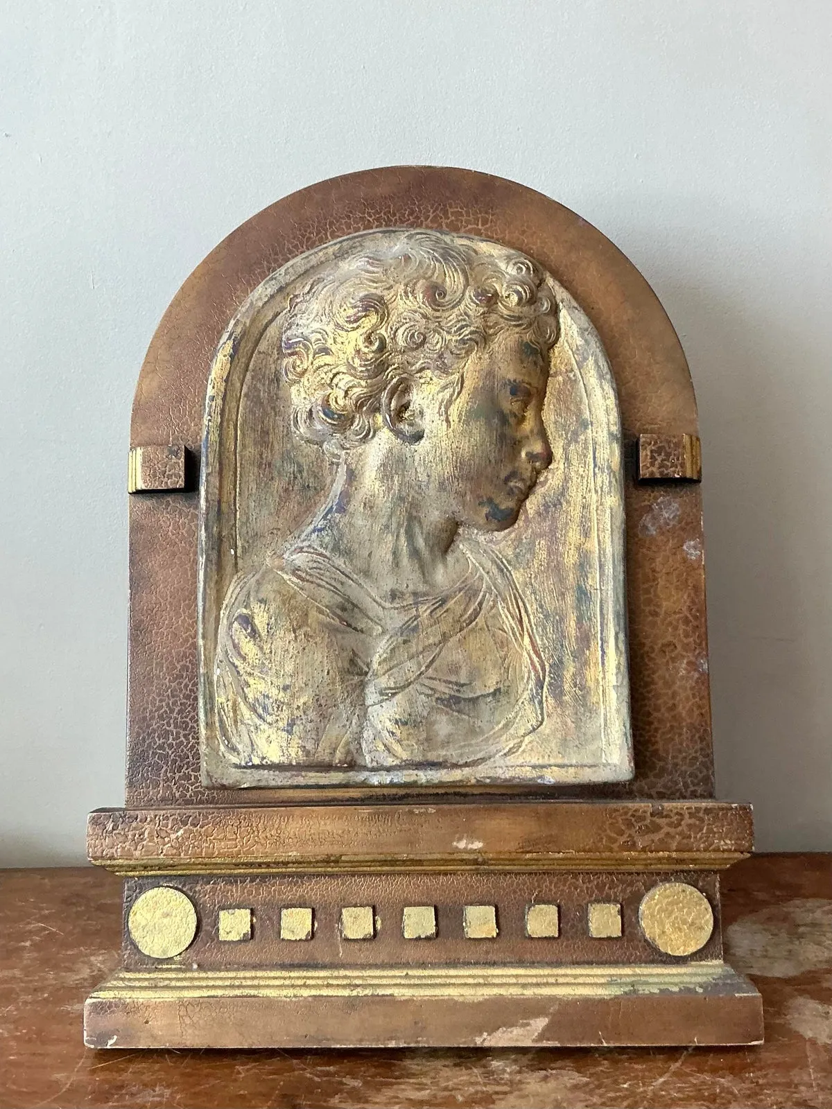 Vintage Boho Plaster Relief Frame - Angle view