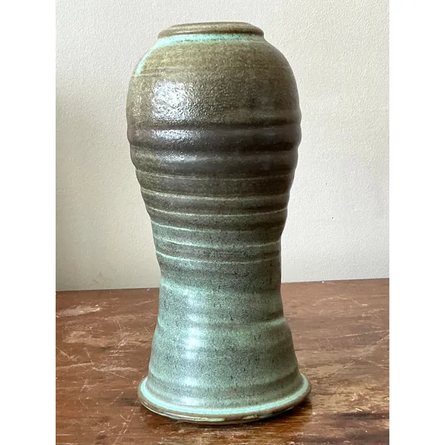 Vintage Boho Studio Pottery Vase - Ceramic, 5W x 10H — additional photo 2