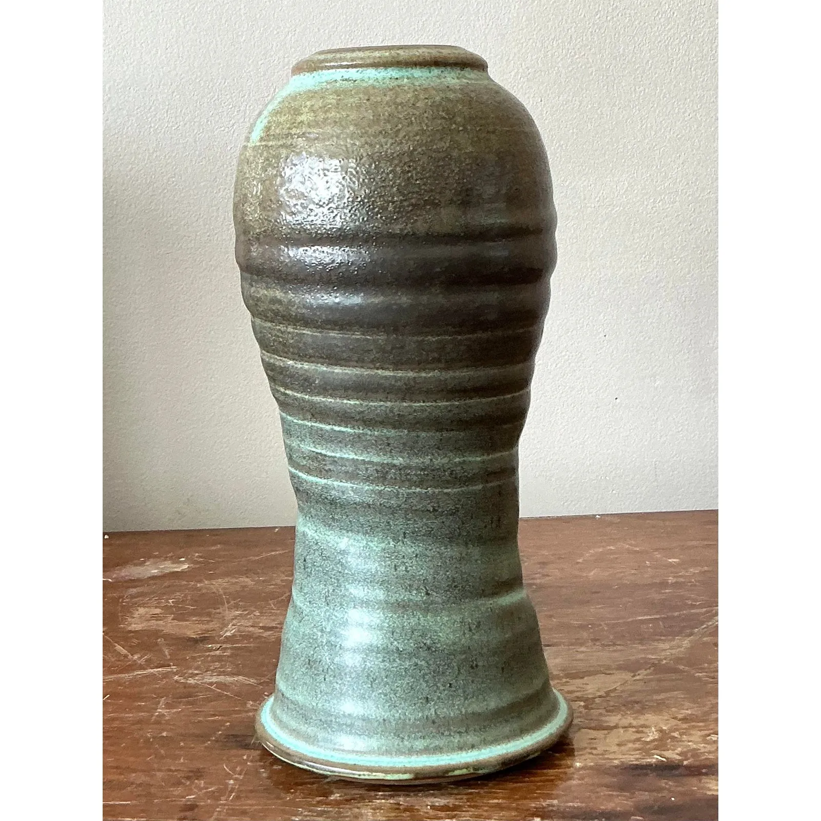 Vintage Boho Studio Pottery Vase - Ceramic, 5W x 10H — additional photo 4