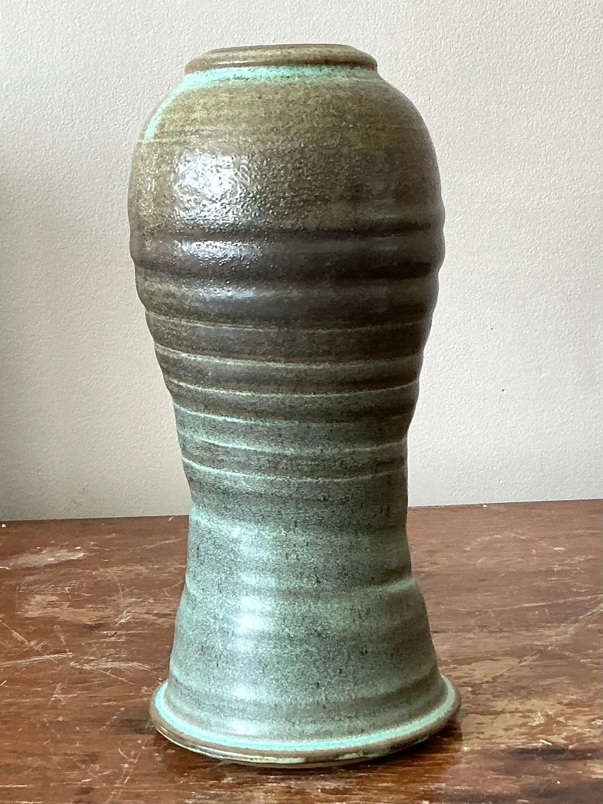 Vintage Boho Studio Pottery Vase - Ceramic, 5W x 10H — additional photo 3