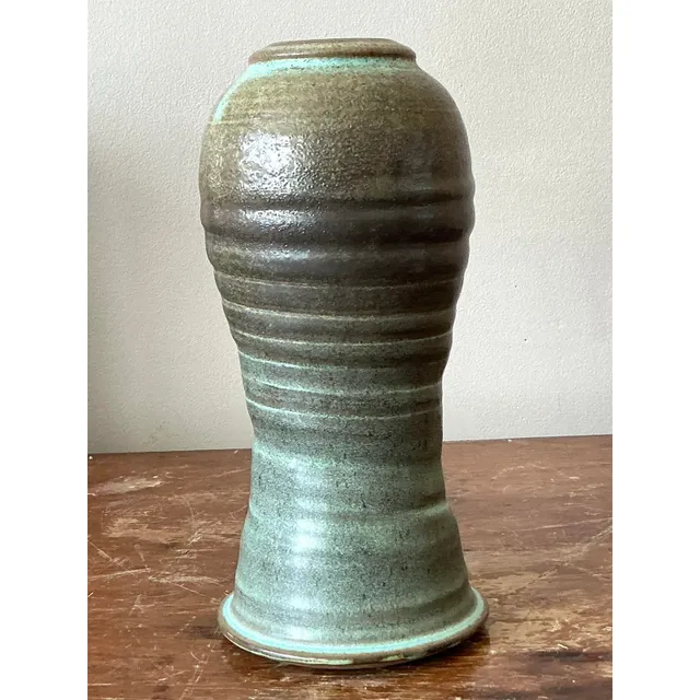 Vintage Boho Studio Pottery Vase - Ceramic, 5W x 10H — additional photo 4