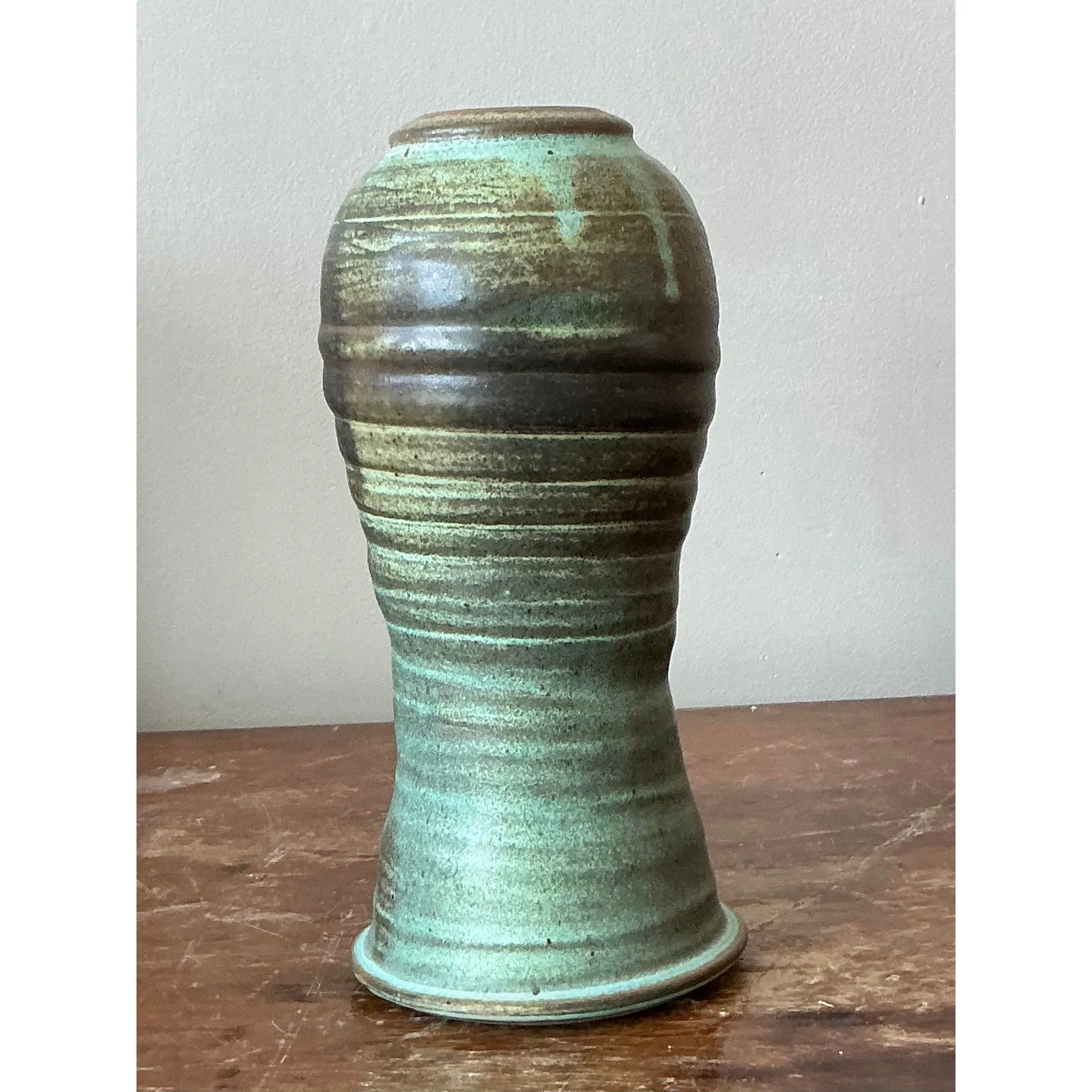 Vintage Boho Studio Pottery Vase - Ceramic, 5W x 10H — additional photo 5