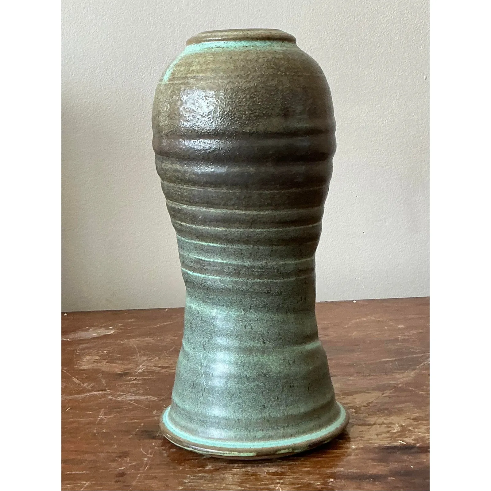 Vintage Boho Studio Pottery Vase - Ceramic, 5W x 10H — additional photo 7