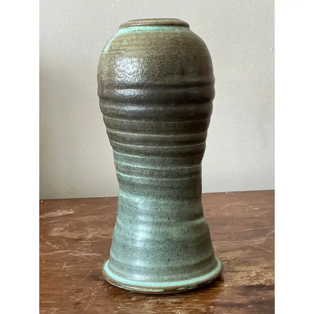 Vintage Boho Studio Pottery Vase - Ceramic, 5W x 10H — additional photo 7