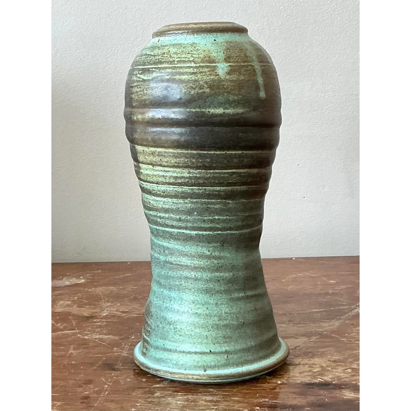 Vintage Boho Studio Pottery Vase - Ceramic, 5W x 10H — additional photo 8
