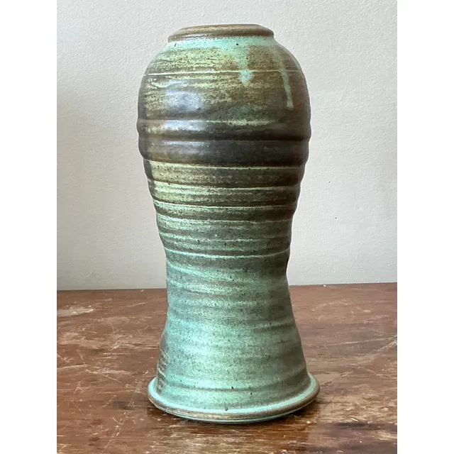 Vintage Boho Studio Pottery Vase - Ceramic, 5W x 10H — additional photo 8
