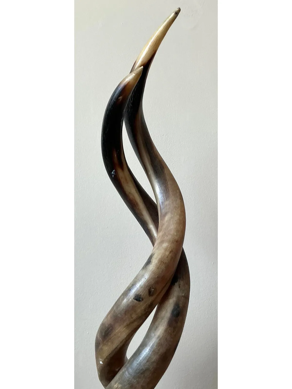 Vintage Boho Twisted Horn Sculpture on Lucite — additional photo 8